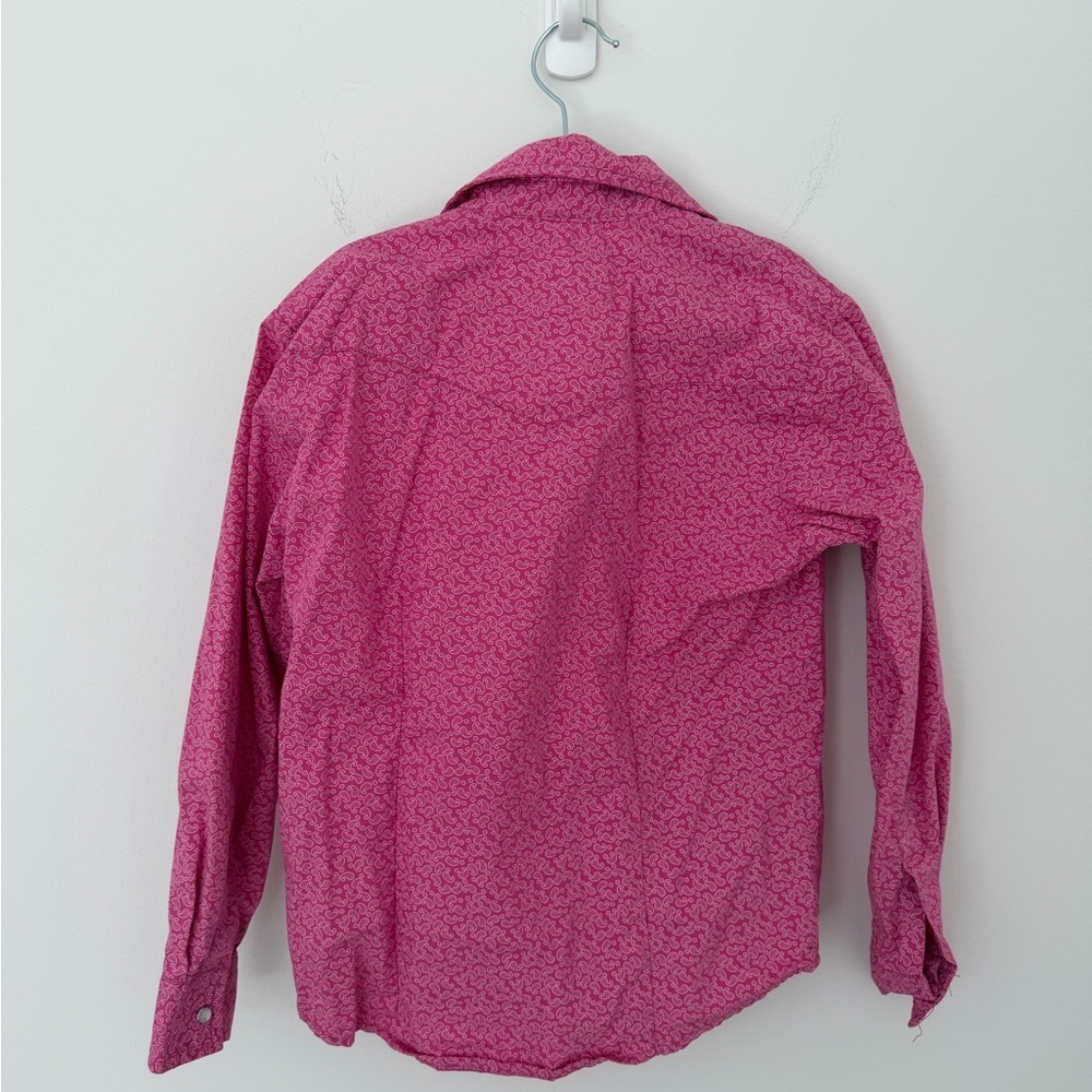 🤩 Rocking C Girls Pink Western Shirt | Size M (8–10) | Paisley Pearl Snap - Picture 5 of 7